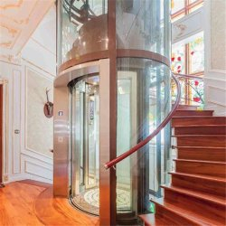 Elegant Round Indoor 4 Person Panoramic Home Villa Passenger Elevator