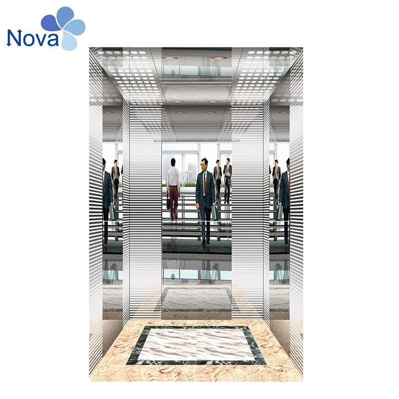 Passenger Mirror & Etching Finish Elevator Components Elevator Cabin