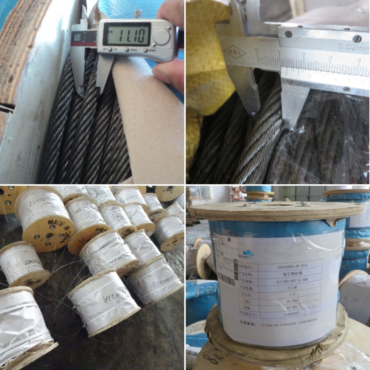 8*19s+FC High Tenslie Strength Heat Resistant Stainless Galvanized Elevator Steel Wire Rope for Elevators