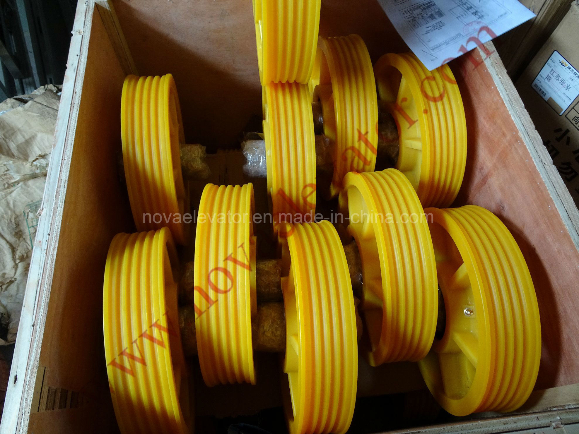 Plastic Pulley Elevator Parts Cabin Counterweight Pulley Roller Nylon Sheave