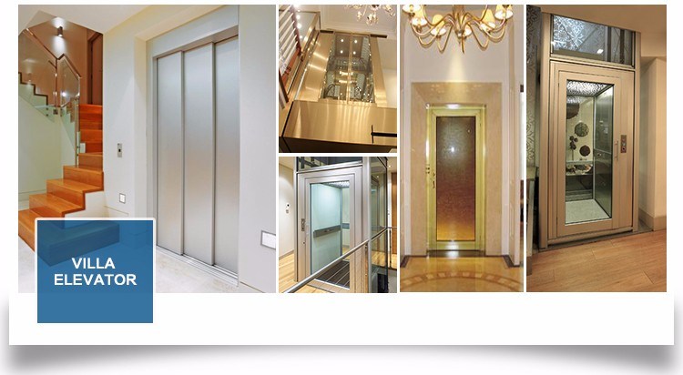 Customized Glass Design Small Size Home Villa Used Passenger Elevator