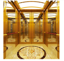 Luxury Golden Mirror Stainless Steel Passenger Elevator Lift Cabin