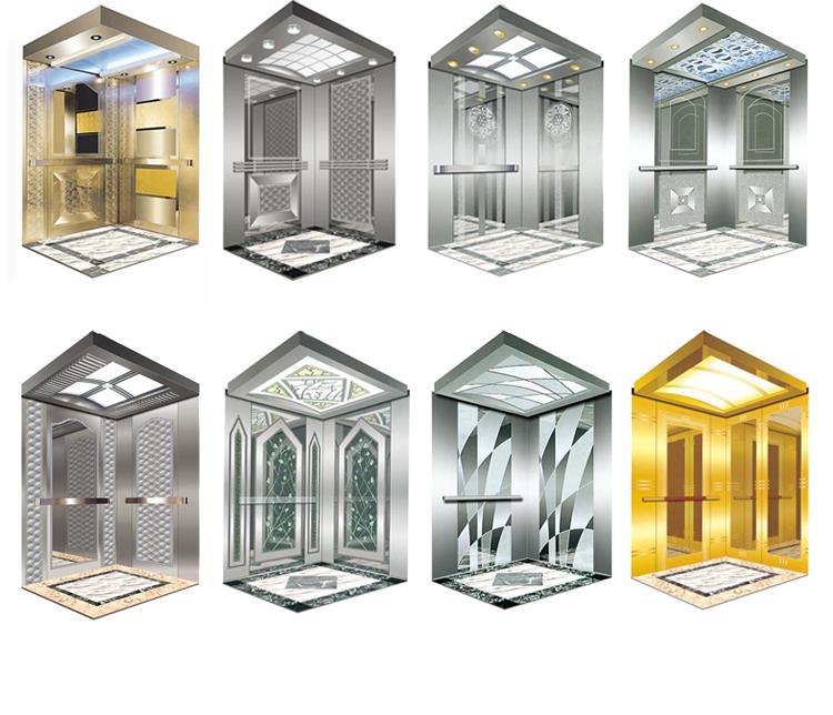 800kgs Loading Weighing Elevator Cabin System Passenger Etching Elevator Cabin