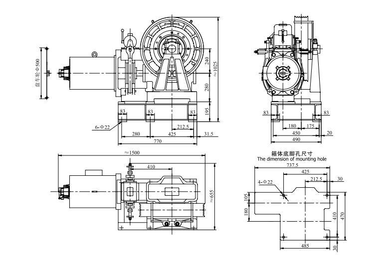 Competitive Price Elevator Traction System Elevator Geared Traction Machine for Sale