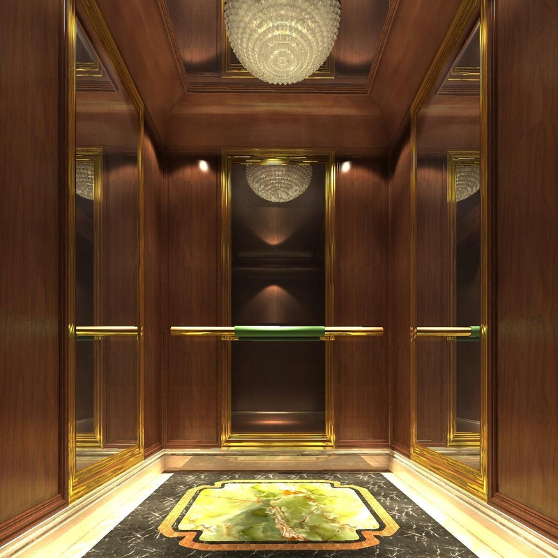 6-10 Persons Passenger Lift Luxurious Etching S. S Elevator Cabin
