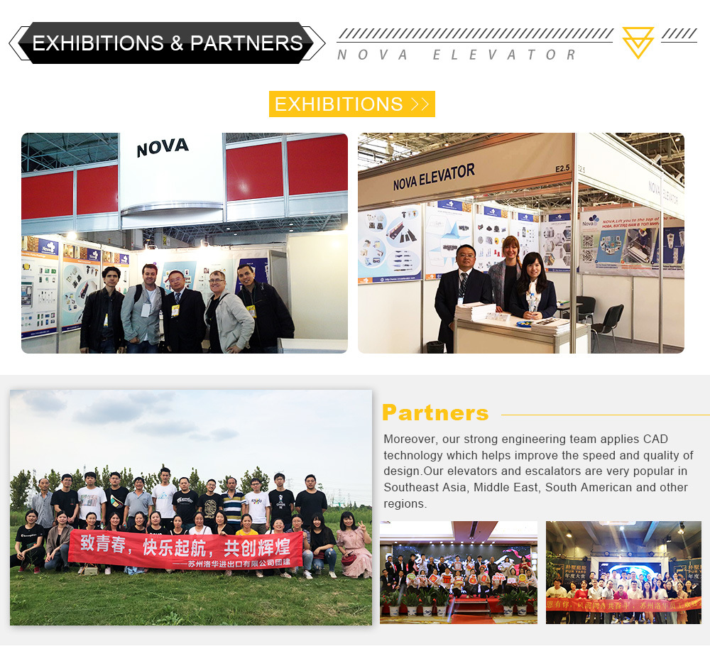 Center Opening Door Single Nova Stair Lift Galvanized Steel Wire