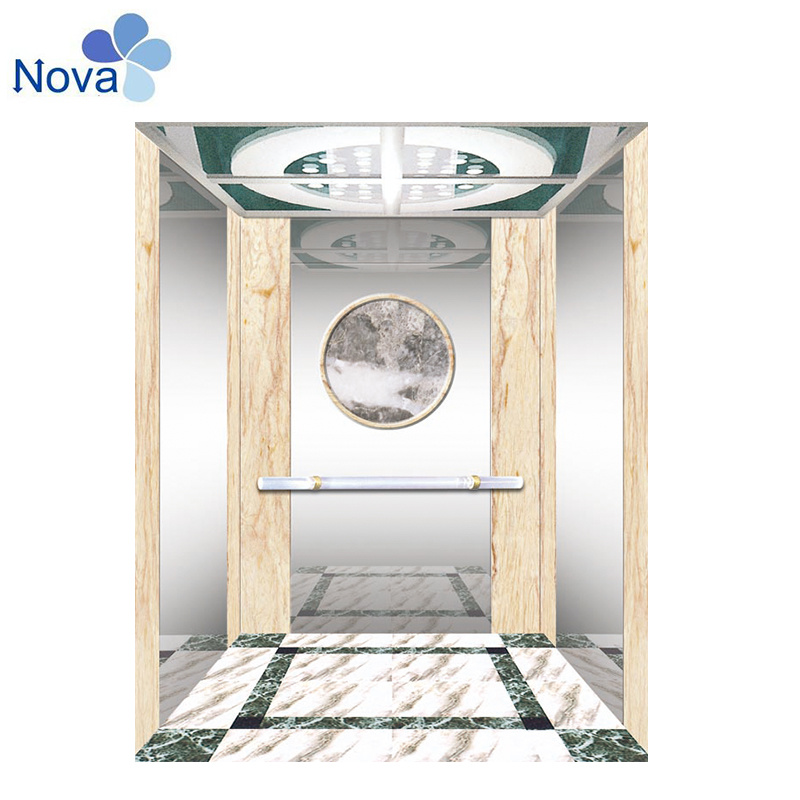 Passenger Mirror & Etching Finish Elevator Components Elevator Cabin