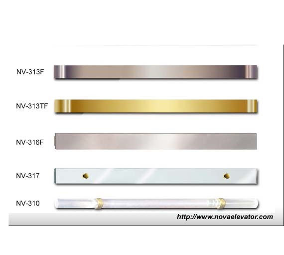 Elevator Cabin Flat Handrail, Golden-Mirror Stainless Steel Handrail