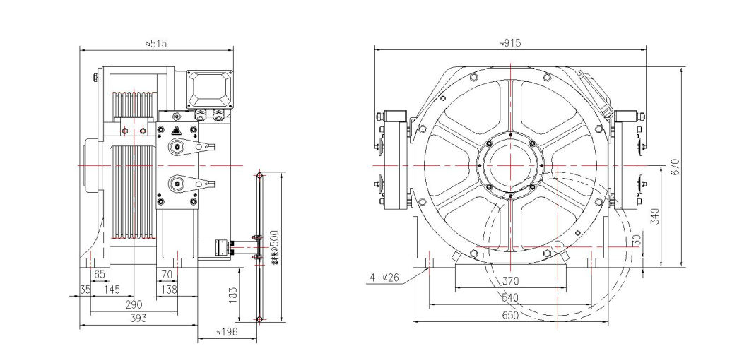 High Quality Elevator Gearless Traction Machine