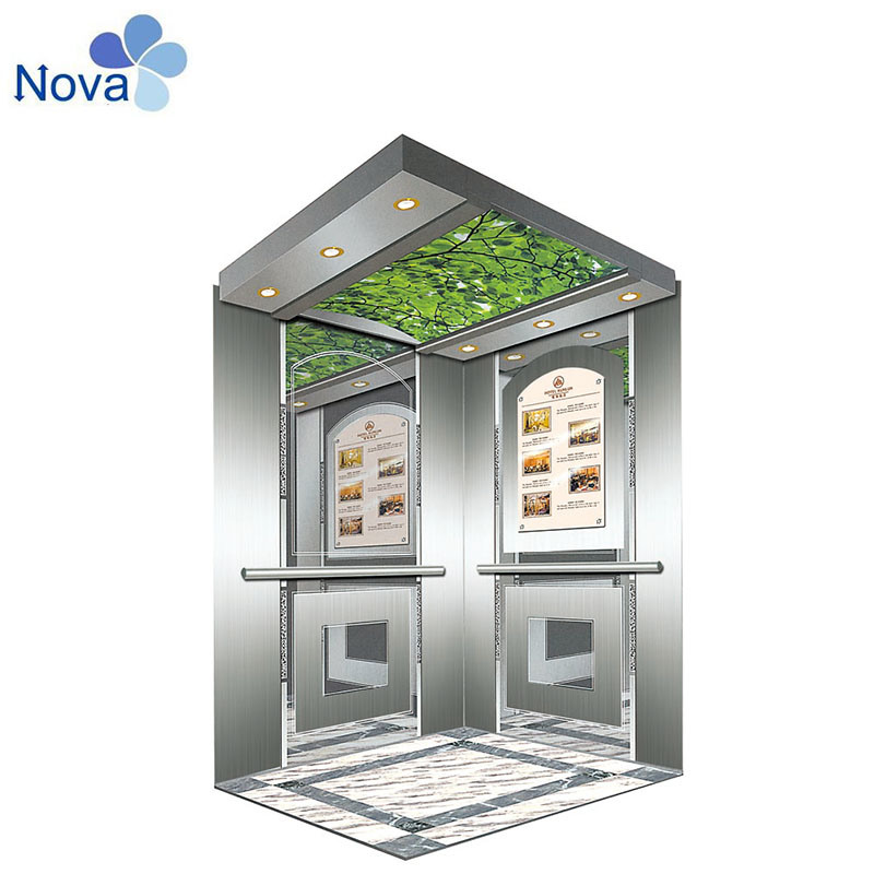 2000kg Mirror Etching Stainless Steel Passenger Lift