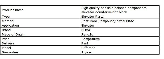 Cast Iron 6-10 Elevator Air Conditioner Price Compound Counterweight Block