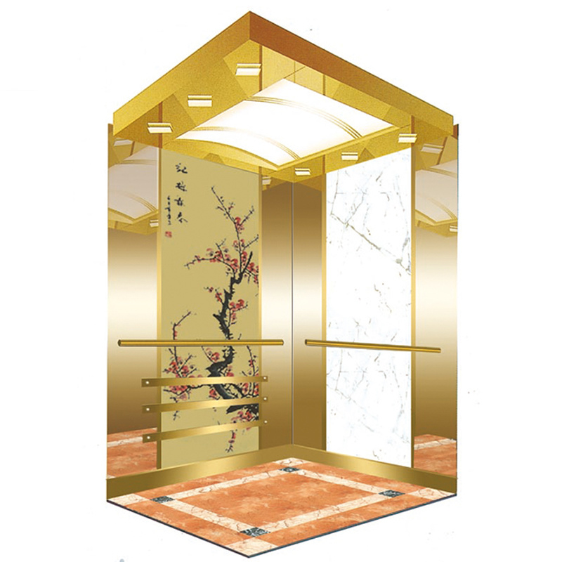 800kgs Loading Weighing Elevator Cabin System Passenger Etching Elevator Cabin