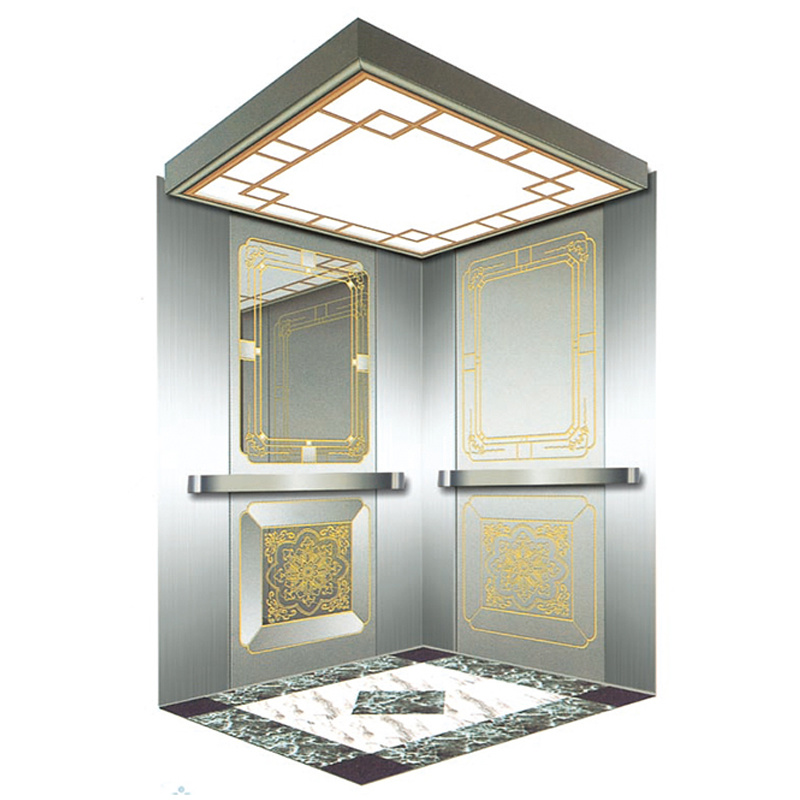 800kgs Loading Weighing Elevator Cabin System Passenger Etching Elevator Cabin