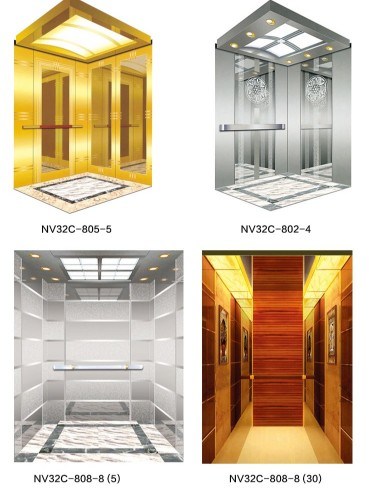 China Suppliers Etched Stainless Steel Walls Passenger Elevator Cabin